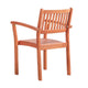 Ceri Outdoor Dining Armchair Set of 2 | Slatted Back | Reddish Brown