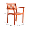Ceri Outdoor Dining Armchair Set of 2 | Slatted Back | Reddish Brown