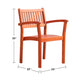 Ceri Outdoor Dining Armchair Set of 2 | Slatted Back | Reddish Brown