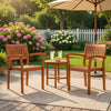 Ceri Outdoor Dining Armchair Set of 2 | Slatted Back | Reddish Brown