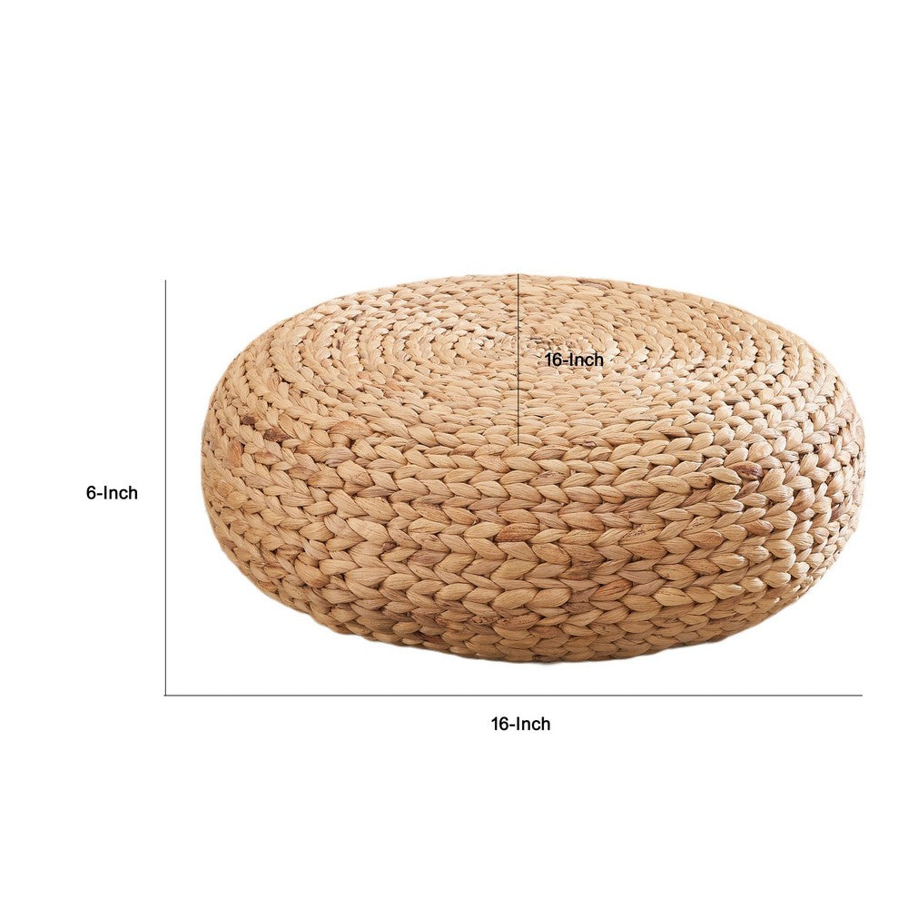Leri Tatami Floor Cushion | Arrow Weave Light Brown Hyacinth | 16"