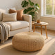 Leri Tatami Floor Cushion | Arrow Weave Light Brown Hyacinth | 16"