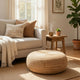 Leri Tatami Floor Cushion | Arrow Weave Light Brown Hyacinth | 16"