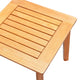 Reio Outdoor Poolside Table | 20" Slatted Top | Light Oak Brown Wood