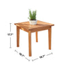 Reio Outdoor Poolside Table | 20" Slatted Top | Light Oak Brown Wood