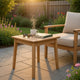 Reio Outdoor Poolside Table | 20" Slatted Top | Light Oak Brown Wood