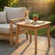 Reio Outdoor Poolside Table | 20" Slatted Top | Light Oak Brown Wood