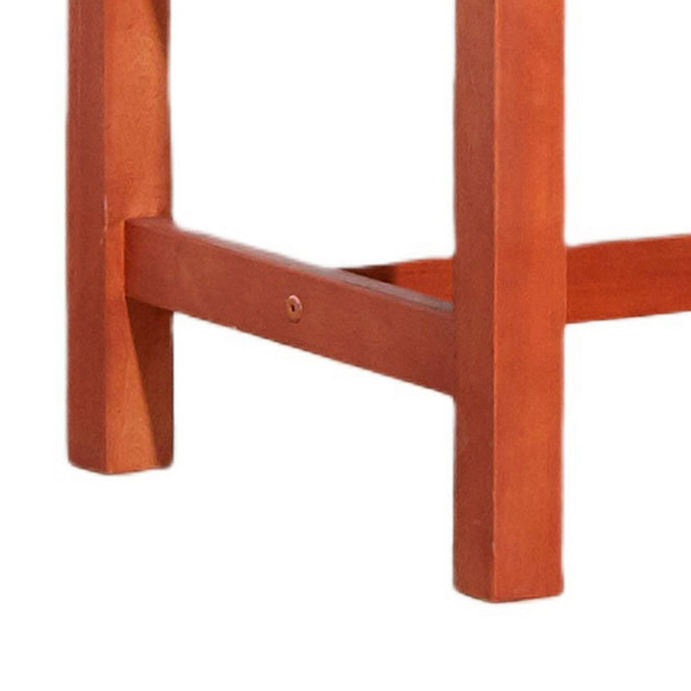 Emio 3 Seater Outdoor Bench | Reddish Brown Slatted Design | 59"