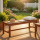 Emio 3 Seater Outdoor Bench | Reddish Brown Slatted Design | 59"
