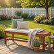 Emio 3 Seater Outdoor Bench | Reddish Brown Slatted Design | 59"