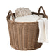 Lom Storage Basket with Handles | Walnut Brown Wicker Woven Hamper | 16"