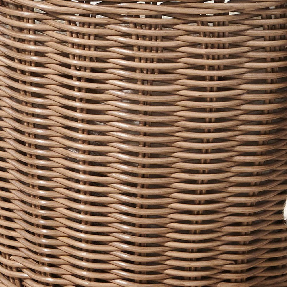 Lom Storage Basket with Handles | Walnut Brown Wicker Woven Hamper | 16"