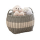 Cae Storage Basket with Handles | Gray & Cream Wicker Woven Hamper 18"