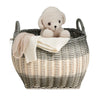 Cae Storage Basket with Handles | Gray & Cream Wicker Woven Hamper 18"