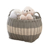 Cae Storage Basket with Handles | Gray & Cream Wicker Woven Hamper 18"