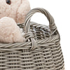 Cae Storage Basket with Handles | Gray & Cream Wicker Woven Hamper 18"