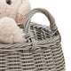 Cae Storage Basket with Handles | Gray & Cream Wicker Woven Hamper 18"