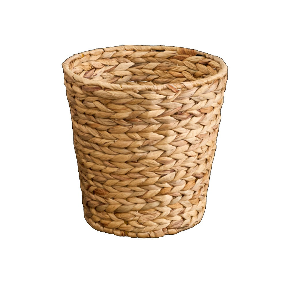 Farmhouse Storage Basket | Natural Brown Hyacinth | Arrow Woven | 11"