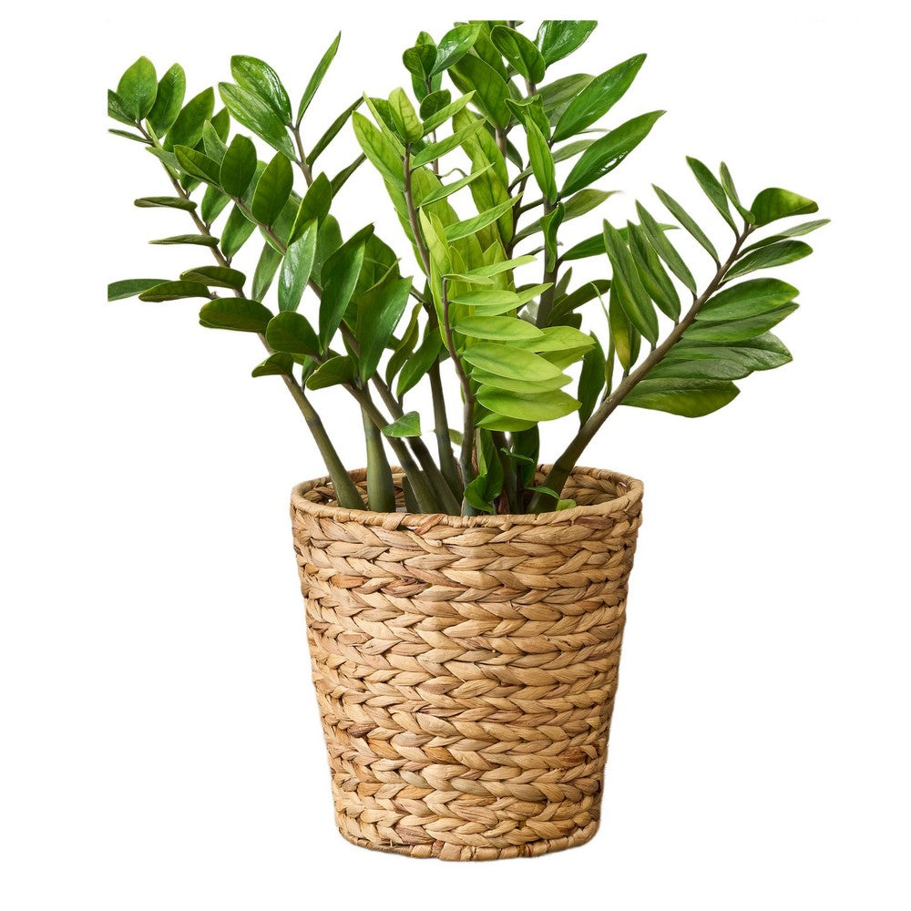 Farmhouse Storage Basket | Natural Brown Hyacinth | Arrow Woven | 11"