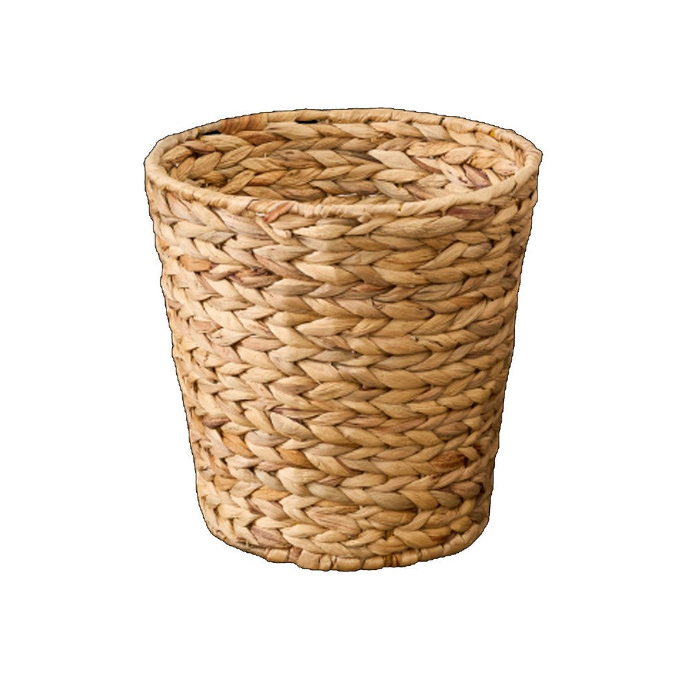 Farmhouse Storage Basket | Natural Brown Hyacinth | Arrow Woven | 11"