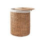 Leri Lidded Laundry Hamper |Fabric Lining | Light Brown Hyacinth | 20"