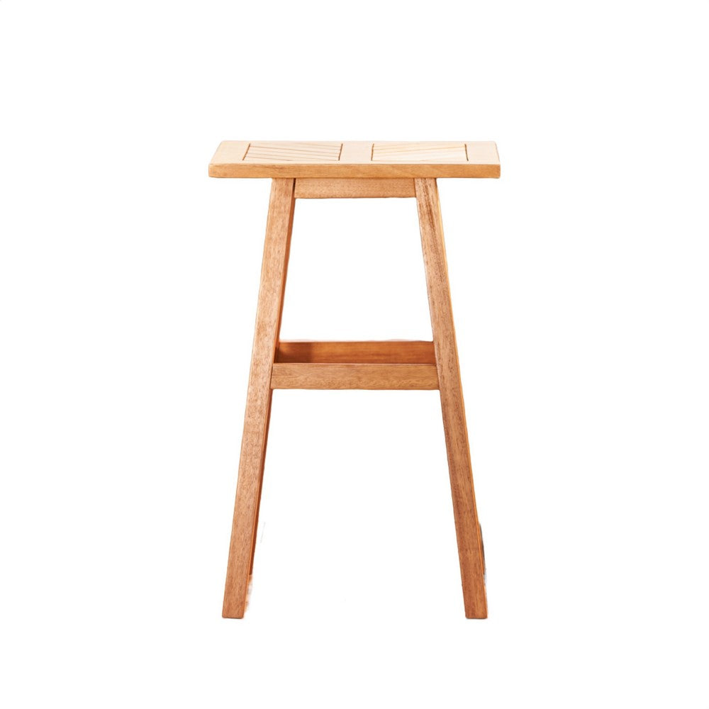 Heno Outdoor Dining Table | 18" Top | Honey Brown Eucalyptus Wood