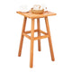 Heno Outdoor Dining Table | 18" Top | Honey Brown Eucalyptus Wood