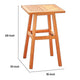 Heno Outdoor Dining Table | 18" Top | Honey Brown Eucalyptus Wood