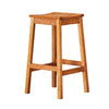 Heno Outdoor Bar Height Stool | Saddle Seat | Honey Brown Eucalyptus Wood
