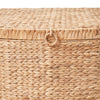Lidded Storage Trunk with Handles | 26" Light Brown Hyacinth Woven