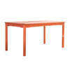 Ceri Outdoor Dining Table with Umbrella Hole | 59" Top | Reddish Brown