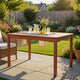 Ceri Outdoor Dining Table with Umbrella Hole | 59" Top | Reddish Brown