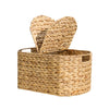 Kitchen & Picnic Basket | Natural Brown Hyacinth Woven | 16" Oval