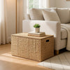 Jom Storage Trunk Basket with Lid | 24" Light Brown Hyacinth Woven