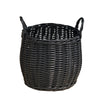 Lesa Multi Use Storage Basket with Handles | 13" Black Wicker Woven
