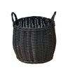 Lesa Multi Use Storage Basket with Handles | 13" Black Wicker Woven