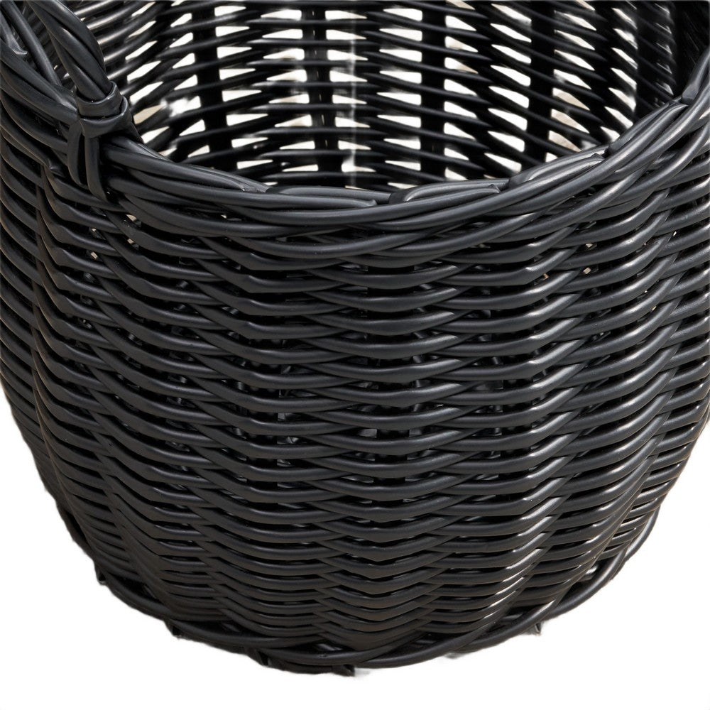 Lesa Multi Use Storage Basket with Handles | 13" Black Wicker Woven
