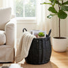 Lesa Multi Use Storage Basket with Handles | 13" Black Wicker Woven