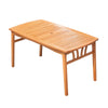 Heno Outdoor Dining Table with Umbrella Hole | 59" Top | Light Brown