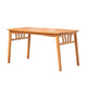 Heno Outdoor Dining Table with Umbrella Hole | 59" Top | Light Brown