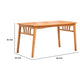 Heno Outdoor Dining Table with Umbrella Hole | 59" Top | Light Brown