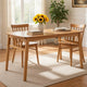 Heno Outdoor Dining Table with Umbrella Hole | 59" Top | Light Brown