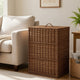Jary Storage Basket with Lid | Dark Walnut Brown | 22" Wicker Woven