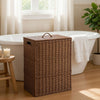 Jary Storage Basket with Lid | Dark Walnut Brown | 22" Wicker Woven