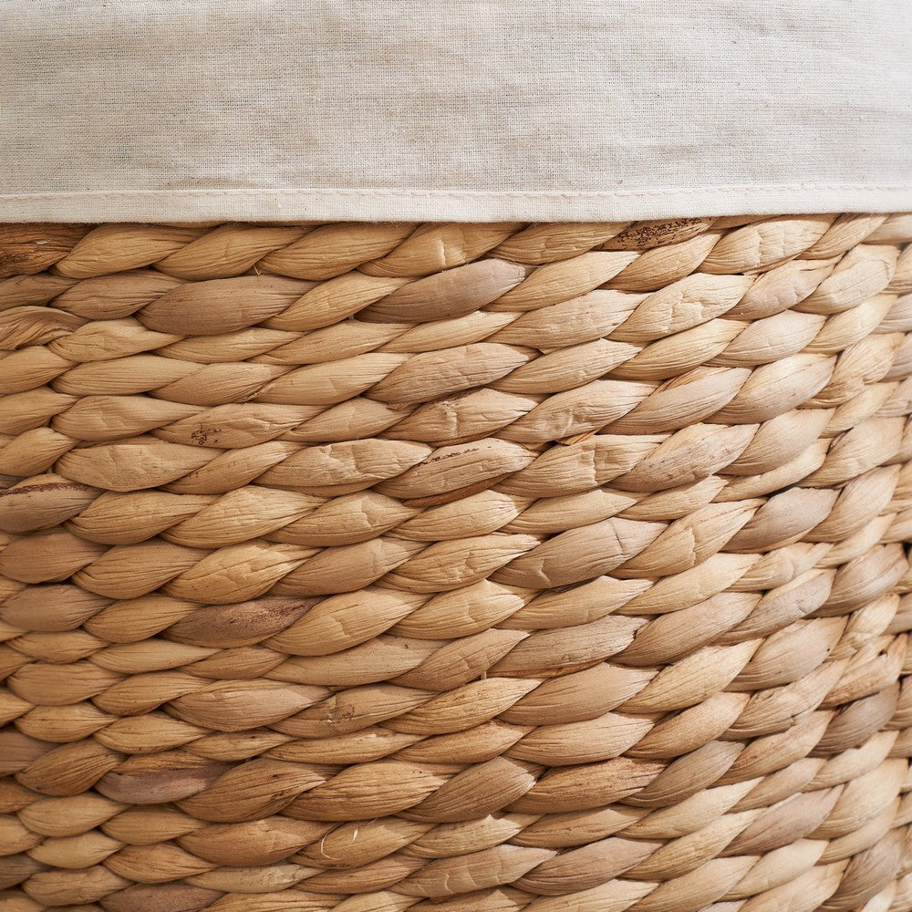 Leri Lidded Laundry Hamper | Light Brown Hyacinth | Arrow Woven | 23"