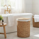 Leri Lidded Laundry Hamper | Light Brown Hyacinth | Arrow Woven | 23"