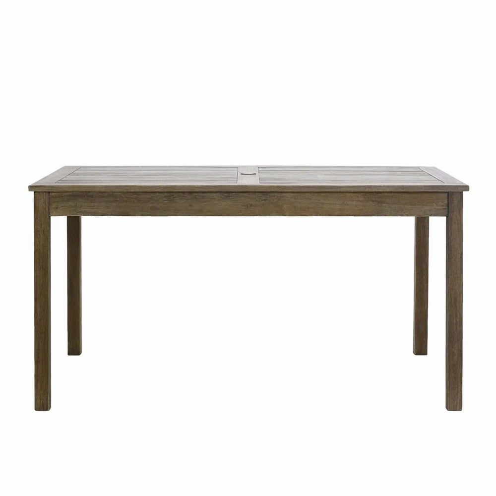 Ceri Outdoor Dining Table with Umbrella Hole | Graywash 59" Top
