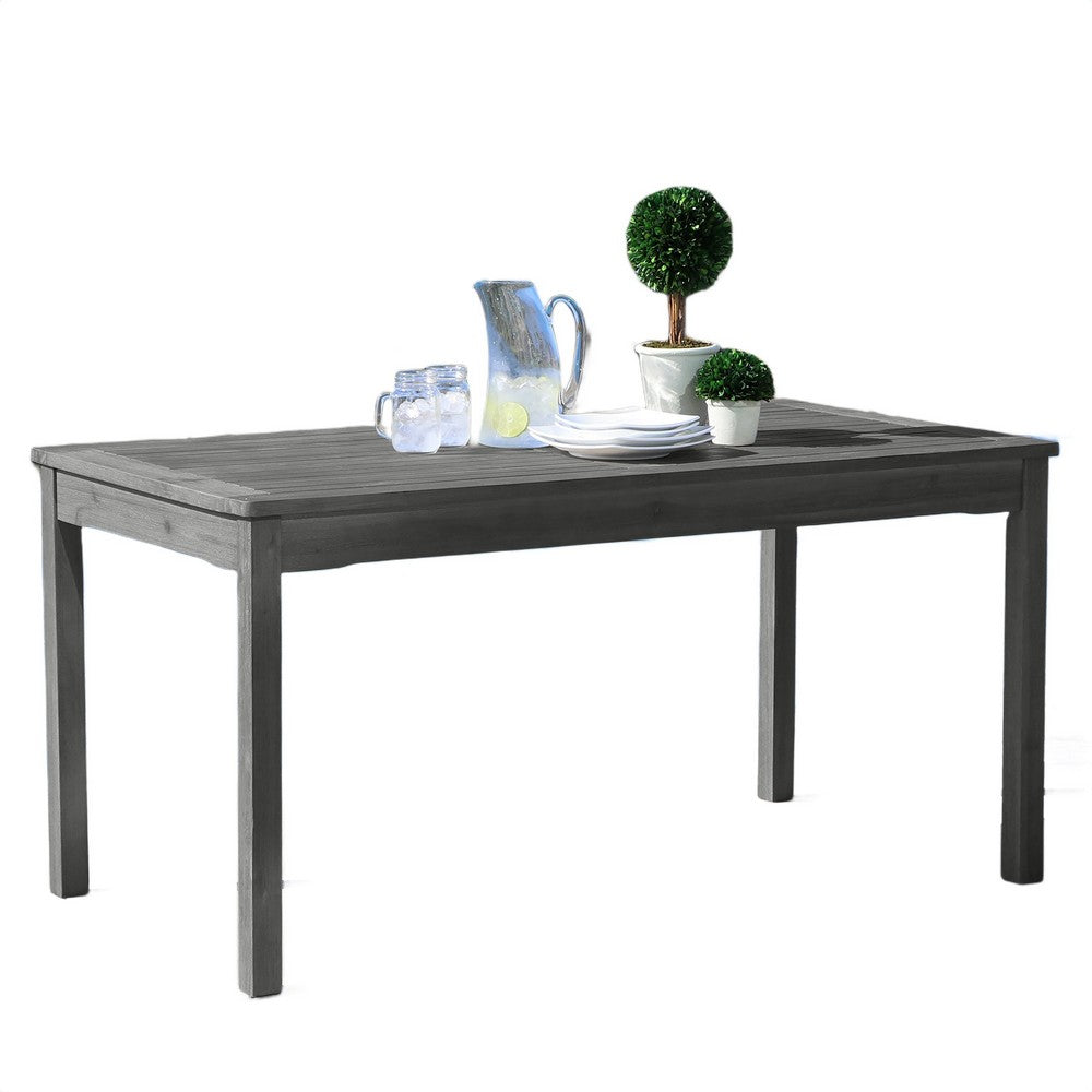 Ceri Outdoor Dining Table with Umbrella Hole | Graywash 59" Top