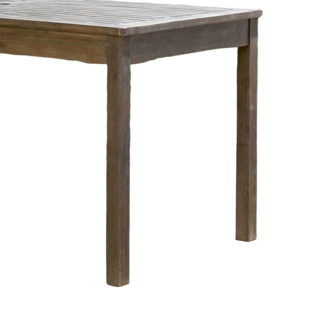 Ceri Outdoor Dining Table with Umbrella Hole | Graywash 59" Top