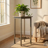 Emio Outdoor Side Bar Table | 24" Top | Farmhouse Graywashed Acacia Wood
